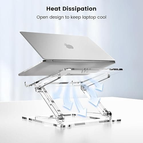 VIGLT Laptop Stand for Desk, Portable Acrylic Laptop Riser, Ergonomic Adjustable Computer Stand Holder for Notebook MacBook Air Pro, Dell XPS, HP (10-17.3'') thumbnail 7