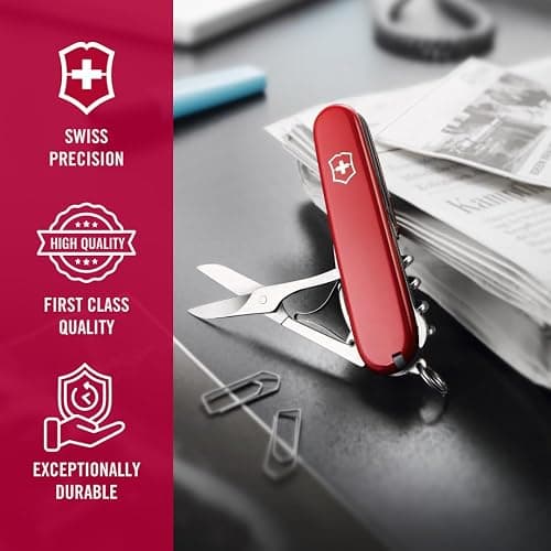 Victorinox Compact Swiss Army Knife, 15 Functions, Swiss Made Pocket Knife with Large Blade, Screwdriver, Corkscrew and Multipurpose Hook - Red thumbnail 6