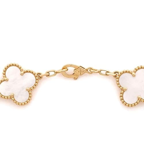 Van Cleef & Arpels, Pre-Loved Vintage Alhambra 5 Motifs Bracelet, Yellow Gold thumbnail 4