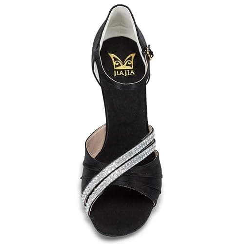 JIAJIA 20524 Women's Satin Sandals Flared Heel Latin Salsa Performance Dance Shoes thumbnail 6