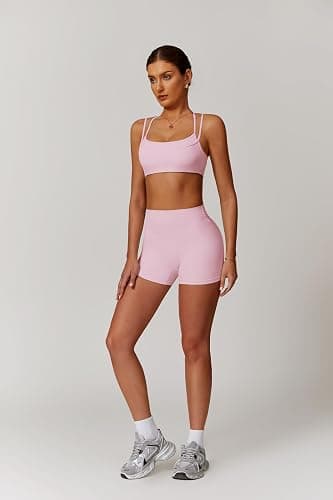 QBGJTD Two Piece Workout Sets For Women Sports Bra Matching High Waist Scrunch Butt Shorts Gym Yoga Athletic Clothes thumbnail 6