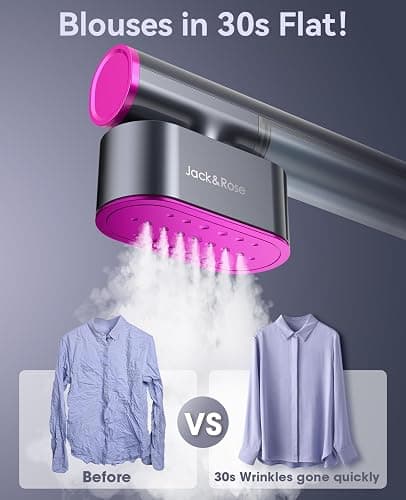 Jack ＆ Rose Travel Steamer for Clothes,100-220V Portable Iron,15s Heat Up,Steamer ＆ Iron 2 In 1, Travel Size,Large Ceramic Heat Panel,for Global and Europe thumbnail 4