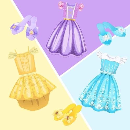 Meland Princess Dress Up for Girls 3-6, Dress Up Clothes with Princess Shoes Toy, Christmas Birthday Gift for Toddlers Girls thumbnail 9
