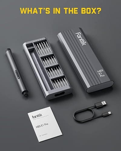Fanttik E1 Pro Mini Electric Screwdriver, Precision Screwdriver Set with LED Light, 24 Magnetic Bits, Max. 3 N.m, Magnetic Storage, 5/32''Hex, Repair Tool Set for Phone Camera Laptop Watch thumbnail 9