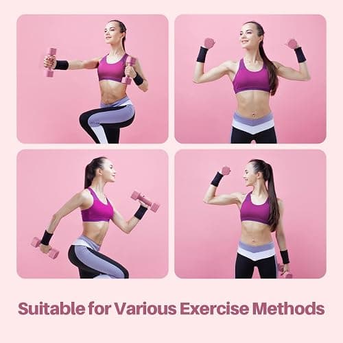 Zempox Adjustable Dumbbell Set, 4 in 1 Free Weight Dumbbell Set for Women, Hand Weight for Women at Home, Each 2lb 3lb 4lb 5lb with TPU Soft Rubber Handle for Home Gym Aquatic Fitness Equipment,Purple thumbnail 6