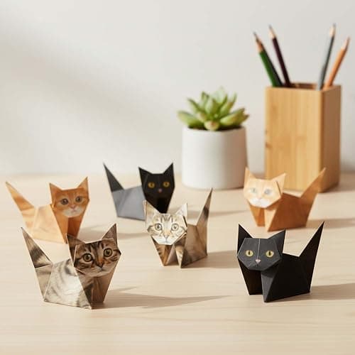 DIY Paper Cats - 50 Sheets DIY Origami Paper to Fold Cute Cat Figures, Fun Creative Art Project, Fun Craft Activity for Adults & teens，Desk Decor and Gift for Pet Lovers (Cat) thumbnail 2