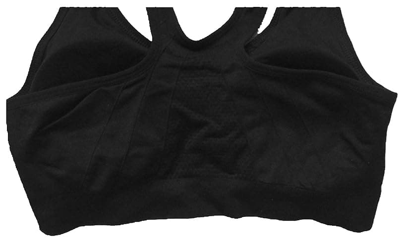 ohlyah Women's Zipper Front Closure Sports Bra Racerback Yoga Bras - Large - 3 Pack Black thumbnail 5