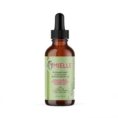 'MIELLE Rosemary Mint Scalp & Hair Oil - 59ml Bottle with Dropper Applicator - Infused with Biotin for Daily Use, Scalp Care, Split End Care' - Image 1