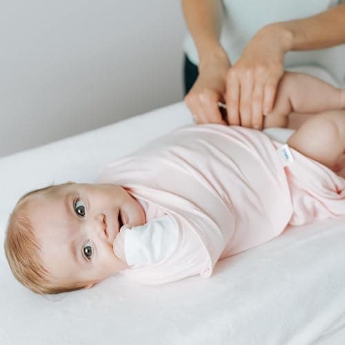 HALO 100% Cotton Sleepsack Swaddle, 3-Way Adjustable Wearable Blanket, TOG 1.5, Soft Pink, Small, 3-6 Months thumbnail 2