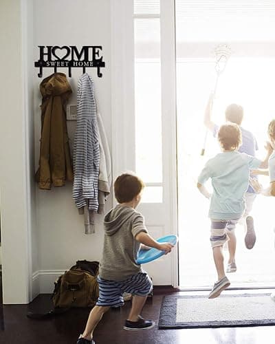 WIPHANY Metal Key Holder Hooks Organizer Rack 5.9x13 inches Wall Mounted Decor for Entryway Front Door Kitchen Hallway Garage Mudroom Office with Screws and Anchors - 13 inches-Home thumbnail 2