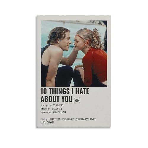 10 Things I Hate About You Classic Movie Posters Vintage Wall Art Canvas Painting for Bedroom Living Room Decor 12x18inch(30x45cm) Unframe-style - Image 1