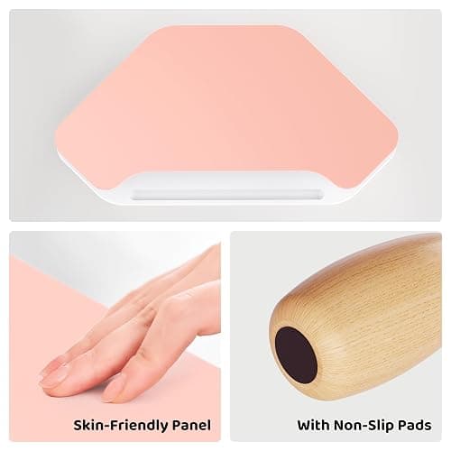 AFOOYO Monitor Stand Riser,2 Tier Corner Wood Monitor Stand Sturdy Computer Stand Multi-Purpose Desktop Storage Stand for Laptop,PC,iMac,Printer,Computer,Pink thumbnail 7