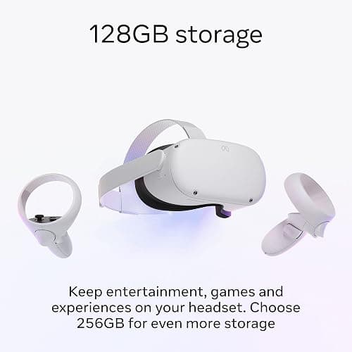 Meta Quest 2 — Advanced All-In-One Virtual Reality Headset — 128 GB (Renewed) White thumbnail 3