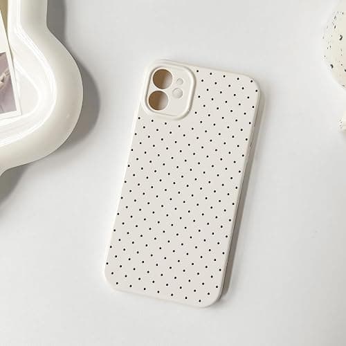 Lovmooful Compatible for iPhone 12 Case Cute Polka Dot with Aesthetics Design for Girls Women Soft TPU Shockproof More Protective Girly for iPhone 12 Case-White thumbnail 5