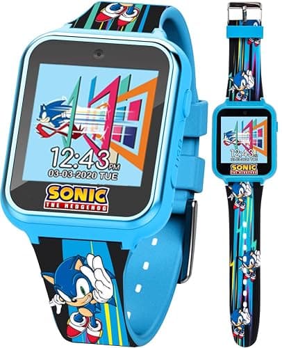 Sonic the Hedgehog Kids Smart Watch - Interactive Touchscreen with Games, Selfie Camera, Step Tracker, Alarm, and Printed Silicone Strap - Fits Wrists 5.5" to 8.0" - Image 1