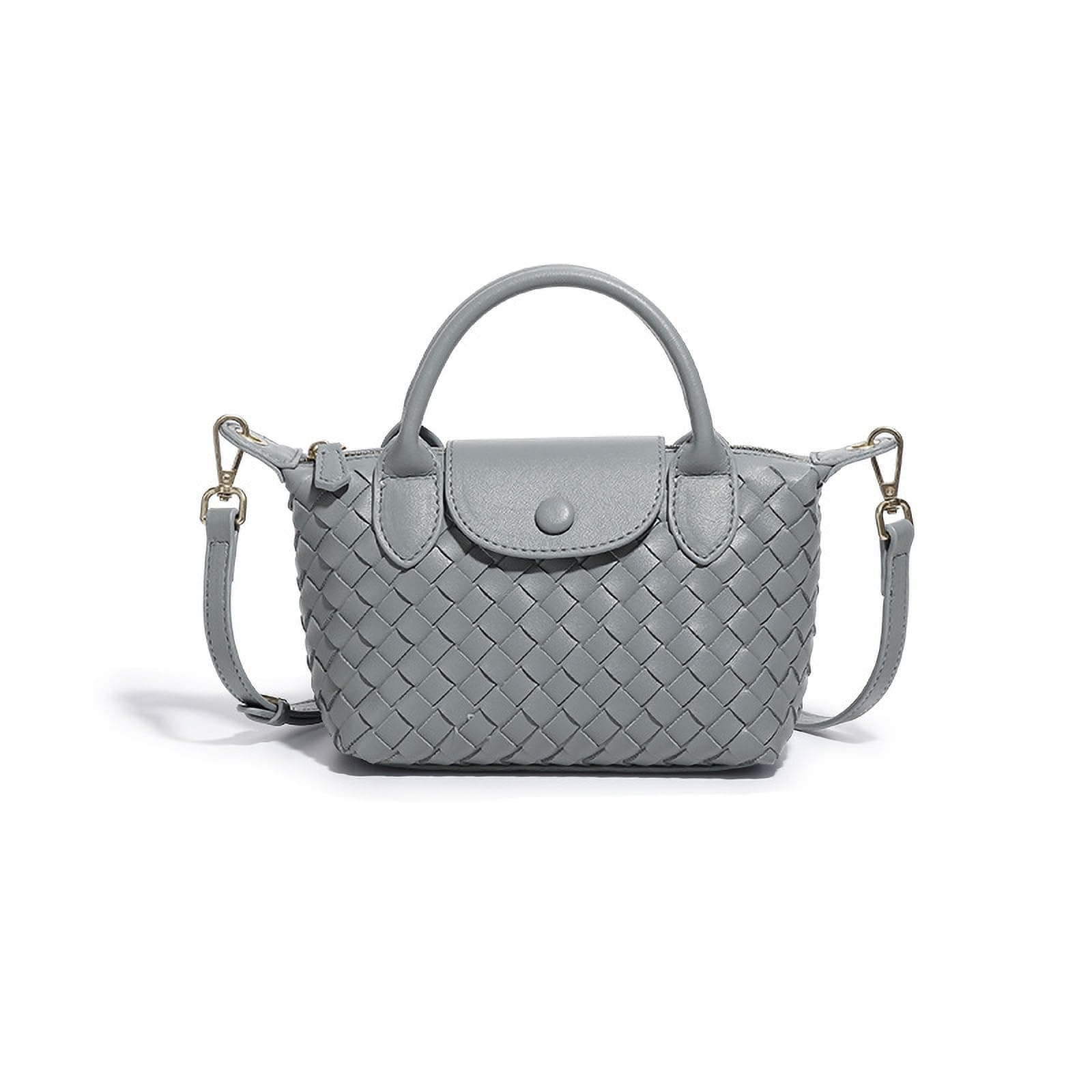 Mini Small Size Braided Luxury Leather Women's top Handle Handbag Fashion Travel Daily Satchel - Image 1