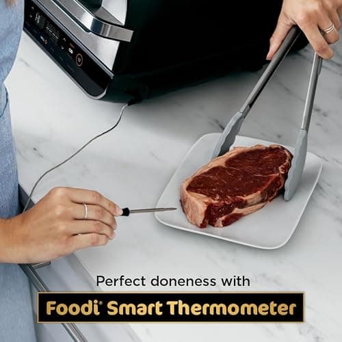 Ninja | Indoor Grill and Air Fryer| Foodi Smart XL | 6-in-1 Grill, Air Fry, Roast, Bake, Broil, Dehydrate & Crisp |Smart Thermometer & Splatter Shield | Dishwasher Safe Parts | Black/Silver | FG551 thumbnail 3