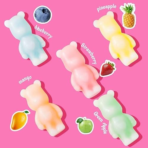 Gummy Glow 12 Oz Fruity Wax Candy, Upgraded Edible Wax Candy Bears - Chewy Retro Sweets with 5 Fruity Flavors, Ideal for ASMR Snacks, Viral TikTok Treats, Novelty Vintage Treats, Parties & Gifts thumbnail 2