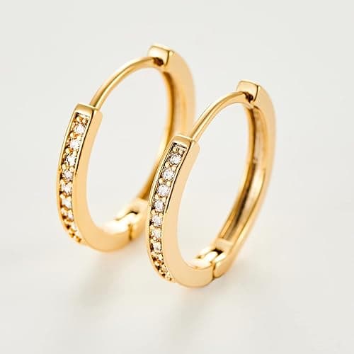 3 Pairs 14K Gold Plated Huggie Hoop Earrings for Women, Minimalist Gold Huggie Hoop Earrings, Simple 3 sizes Hoop Earrings for Women Men gift,gold silver rose gold and black thumbnail 6