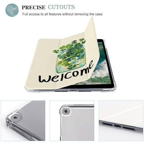 Clover St Patricks Day Case for Air 1/2 9.7Inch Case iPad Pro/Air 3 10.5inch Case iPad 10th Gen Case with Pencil Holder Auto Wake Sleep Cover thumbnail 4