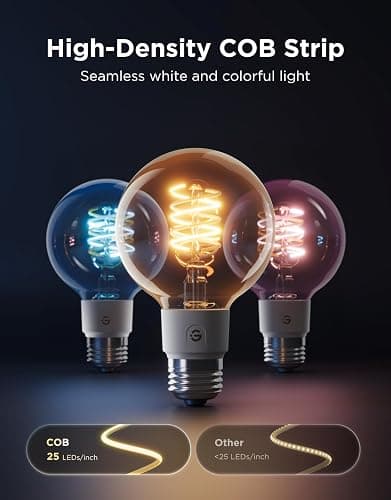 Govee Edison Bulbs, G25 Smart Vintage Light Bulbs, RGBWW, E26 Base 4 Pack | RGBWW and Tunable White, Compatible with Matter, Alexa & Google Assistant, Vanity light bulb for Living Room Kitchen thumbnail 3