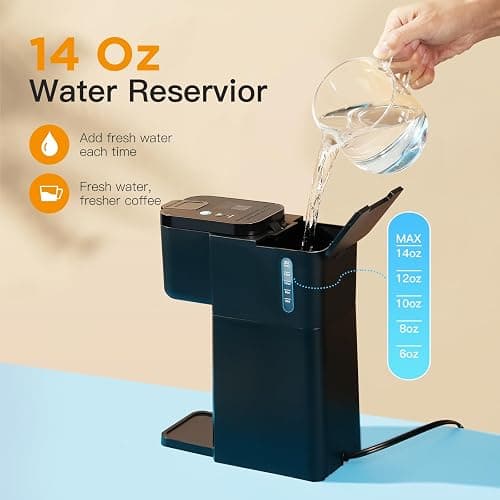 Tastyle Mini Hot and Iced Coffee Maker Single Serve, for K Cup and Ground, 6 to 14 Oz Brew Sizes, with Recipe Book, for Home, Travel, RV, Office and Dorm, Classic Black (2.0 Version) thumbnail 7