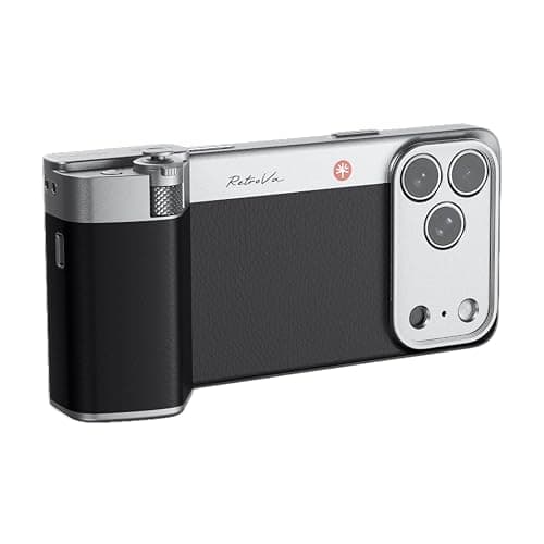 PGYTECH RetroVa Grip Kit for iPhone 17 Pro Max, Vintage Phone Case with Quick-Release Bluetooth Shutter Grip, MicroSD Slot, 1/4"-20 Thread, Physical Controls & App Integration - Graphite Black - Image 1