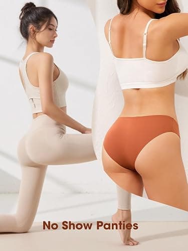 Kiqnsam Seamless Underwear for Women No Show Hipster Bikini Panties Low Rise Cheeky Breathable Soft Invisible Briefs 6 Pack thumbnail 6