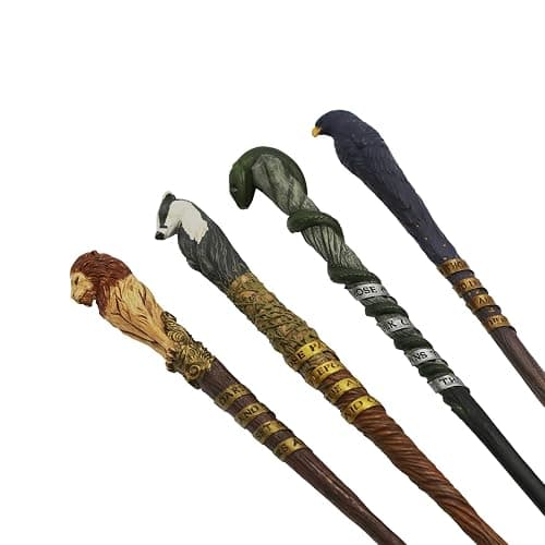 Harry Potter Gryffindor Mascot & Traits Wand - Second Edition Collectible with Lion Topper & House Inscription - 14" Replica with Premium Display Box - Ideal for Fans & Collectors - Not a Toy thumbnail 5
