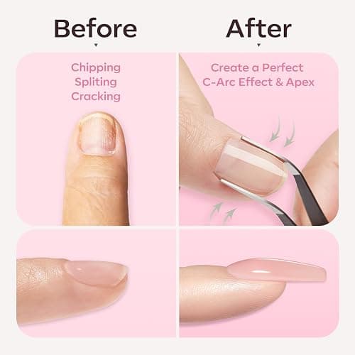modelones Gel Polish Builder Nail Set, Builder Base Colors Jelly Nude Pink Hard Strengthener Rubber Gel Polish 8-in-One Extension LED Nail Lamp Cured 6 Colors thumbnail 4