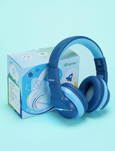 iClever Bluetooth Kids Headphones, BTH12 Colorful LED Lights Kids Wireless Headphones Over Ear with 74/85/94dB Volume Limited, 55H Playtime, Bluetooth 5.2, Built-in Mic for School/Tablet/PC thumbnail 9