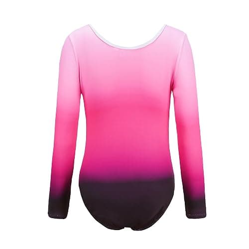 Wuchxiaen Gymnastics Leotards for Girls Set, Gradient Dance Unitards Biketards Outfit with Shorts Hairband thumbnail 3