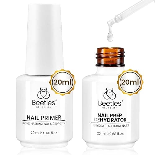 Beetles 20ml 2Pcs Nail Dehydrator and Primer, Large Capacity Acid Free Acrylic Nail Prep Dehydrate and Primer for UV Gels Superior Bonding Professional Salons Set thumbnail 8