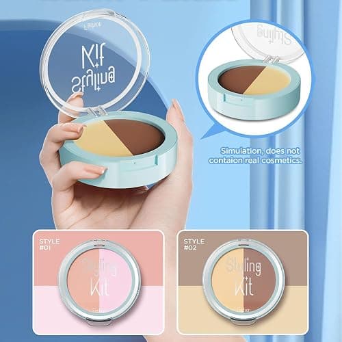 Pretend Makeup Kit for Girls, 11 Pcs Kids Cosmetic Pretend Play Beauty Make Up Set, Not Real Eye Shadow Blush Palette Lipstick wit Hand Bag, Blue thumbnail 4