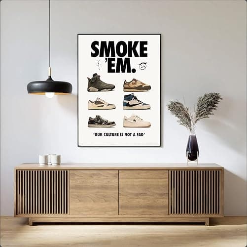 CREAARO Hypebeast Sneaker Poster Unframed - Room Decor Shoes for Boys Guys Men - AJ - Wall Art Décor Aesthetic Cool Shoes Painting 12x16 inch thumbnail 2