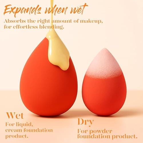 BEAKEY Makeup Sponge Set, 5 Pack Foundation Beauty Sponges & Soft Blenders | Micro Porous Low Absorption, for Liquid Cream & Powder Application, Latex Free Vegan & Cruelty-Free, Reusable & Durable thumbnail 6