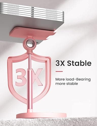 LISEN Cell Phone Stand iPhone Holder for Desk, Pink Gifts for Women Girls | Fold Pink Stand Desk Accessories for Women Office Cute, Vanity Decor Pink Gifts Girls, Kawaii Bathroom Dorm Room Essentials thumbnail 3