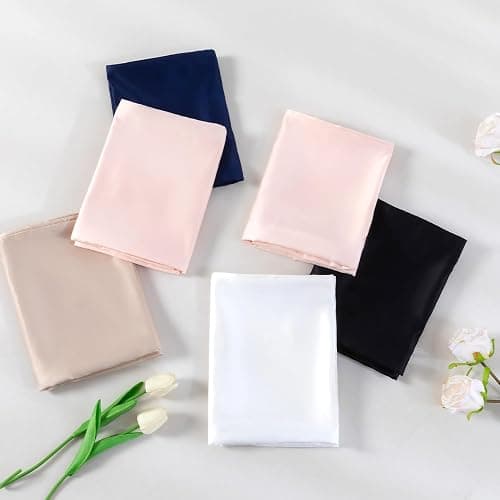 SheRest King Satin Pillowcase for Hair and Skin, Soft and Breathable Similar to Silk Pillow Cases for Sleepers, Luxurious Gift for Women Men, Set of 2 with Zipper(20"x 36", Navy) thumbnail 7