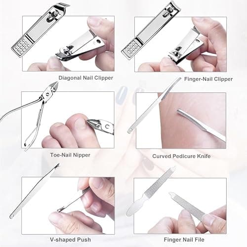 Yougai Nail Clippers set for Men and Womens Gift Manicure Set 18 Pieces Stainless Steel Manicure Kit,Nail Care Tools with Luxurious Travel Case thumbnail 4