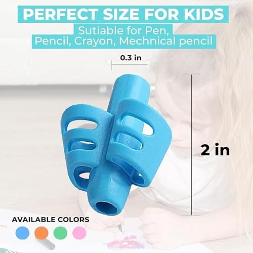 JustBlanks 20 Pcs Pencil Grips for Kids Handwriting - Pencil Holder for Kids, Pencil Grippers Writing Tool, Writing Posture Correction Tools for Toddlers, Preschoolers Special Needs for Classroom thumbnail 2