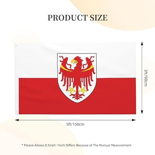 Khjnrv South Tyrol Flag Double Sided Outdoor Home Garden Flag Decor Yard Banner 3x5 Ft Green-White-Red Polyester thumbnail 3