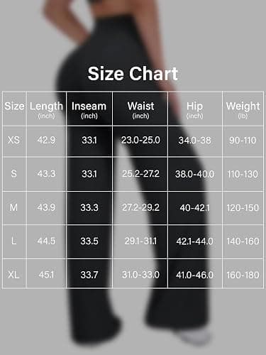 VOYJOY Straight Leggings Bottoms Wide Leg Pants for Women 29"/ 31.5"/33" High Waist Stretch Casual Sweatpants thumbnail 3