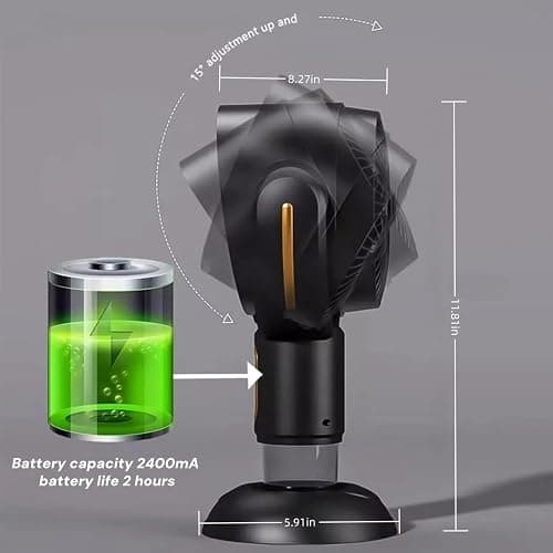Desktop Smoke Purifier Fan, Portable USB Rechargeable Adjustable Angle Smoke Trap, Mini Air Purifier with Removable Washable Filter for Indoor Smoking, Cooking, RV, Office & Kitchen Use thumbnail 4