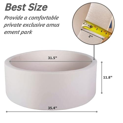 Foam Ball Pit for Toddlers, 35 Inch Baby Ball Pit Soft Round and Easy to Set or Clean, Baby Playpen Ball Pool is Ideal Gift for Kids-Balls NOT Included thumbnail 4