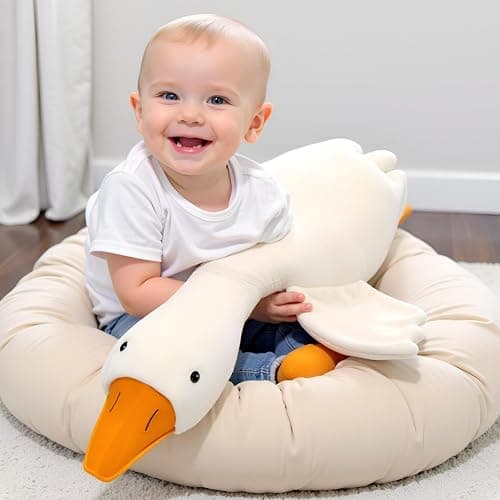 Ryttir Giant Goose Plush - 35" Extra Soft Goose Stuffed Animal Hugging Pillow with Rotund Belly,Safety Nursery Decor & Sensory Comfort Toy,Cuddle Companion for Kids(Christmas Gender Neutral Gift) thumbnail 4