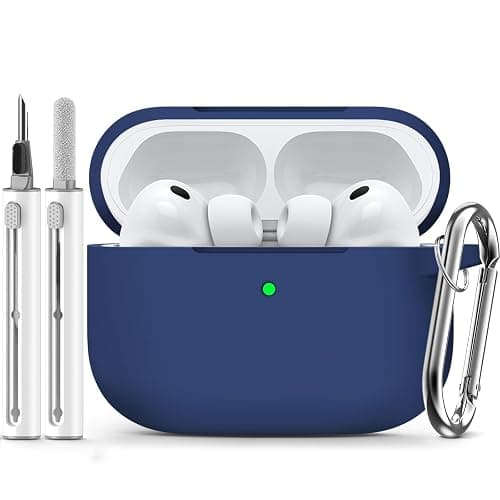 Ljusmicker for AirPods Pro 3 Case 2025 with Cleaner Kit,Silicone Protective Cases for Apple AirPods Pro 3rd Generation Case for Women Men,AirPod Pro 3 Cover Accessories with Keychain-Midnight Blue - Image 1