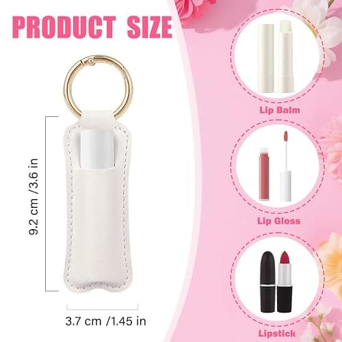 HEYSKAY Chapstick Holder Key Chain Lipstick Holder Lip Balm Holder Keychain | Stocking Stuffers Gift, Compatible with Chapstick, Lip Balm and Lipstick, Bag Charm Accessories, Gifts for Women Friend thumbnail 2