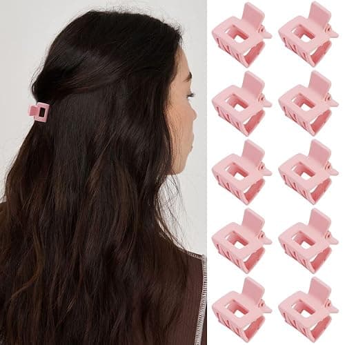 Ahoney 10Pcs Small Pink Hair Claw Clips for Women & Girls, Mini Cute Jaw Clips for Thin Hair with Gift Box thumbnail 6