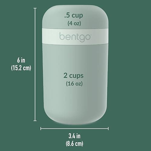 Bentgo Snack Cup, Leak-Proof Snack Container with Toppings Compartment | Dual-Sealing Lid, Airtight, Microwave-Safe Base, Freezer & Top-Rack Dishwasher-Safe (Mint Green) thumbnail 3