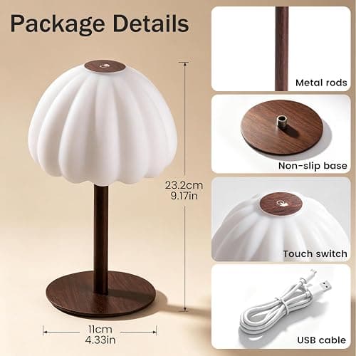 Thlevel Cordless Shower Lamp, IP65 Waterproof Rechargeable Cloud Light, Touch Dimmable Table Lamp with 3000mAh Battery, 4 Modes Color Changing Mood Light for Inside Shower, Bathroom, Bedroom thumbnail 5